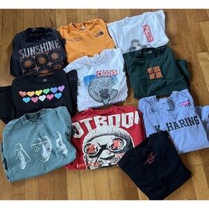 Wholesale Lot Graphic Tees (10) For Upcycle Tie Dye Adult Size
